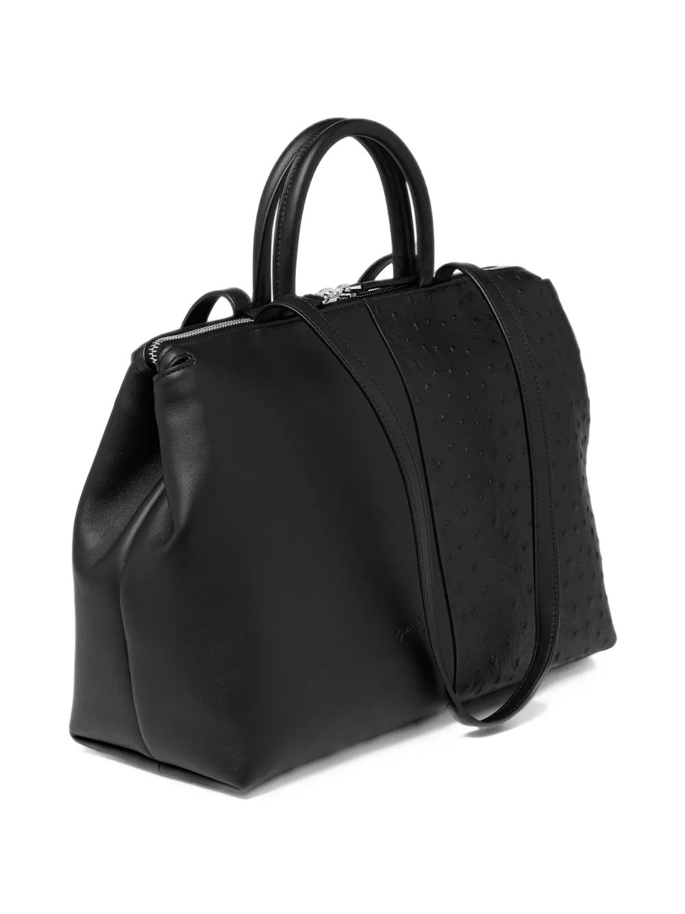 Marsèll 4 Dritta Spezzata ostrich-effect panelled tote bag Zwart