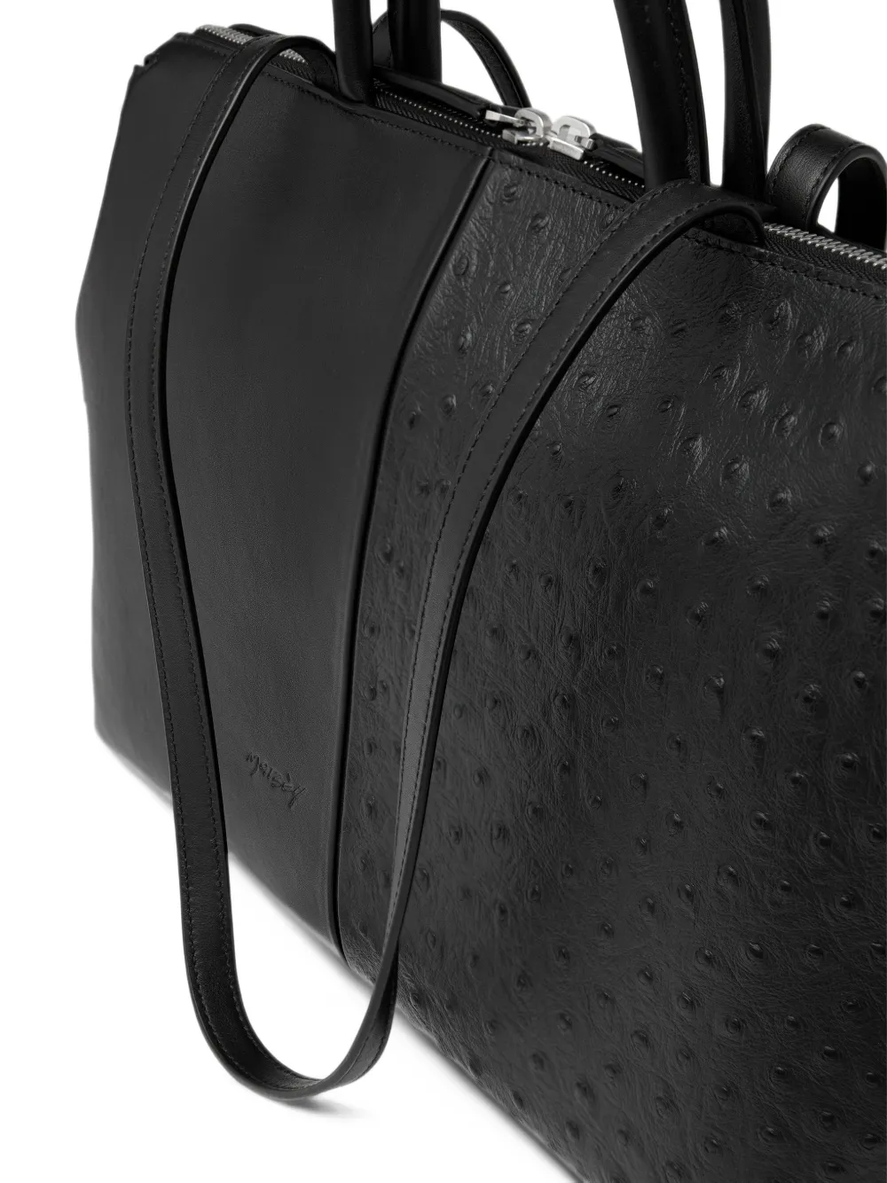 Marsèll 4 Dritta Spezzata ostrich-effect panelled tote bag Zwart