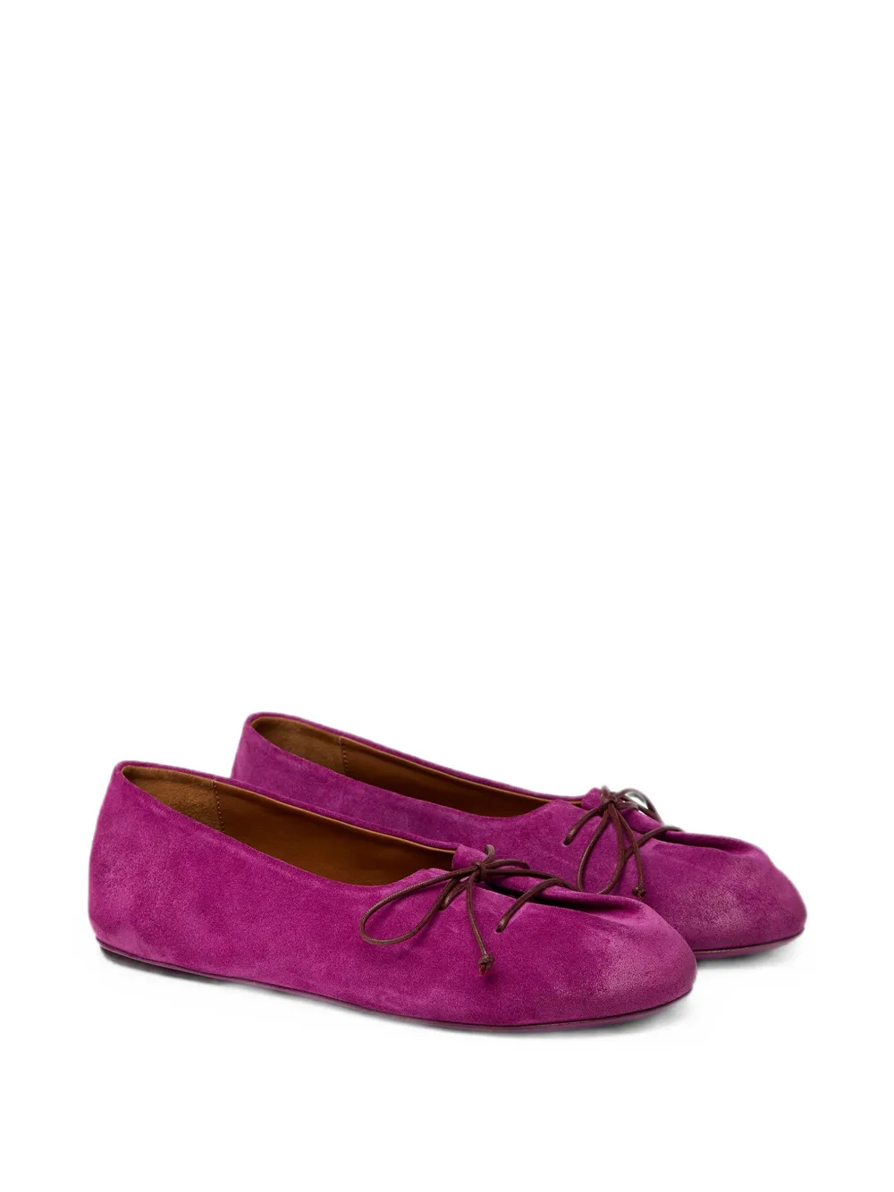 Marsèll Girella lace-up suede ballet flats Paars