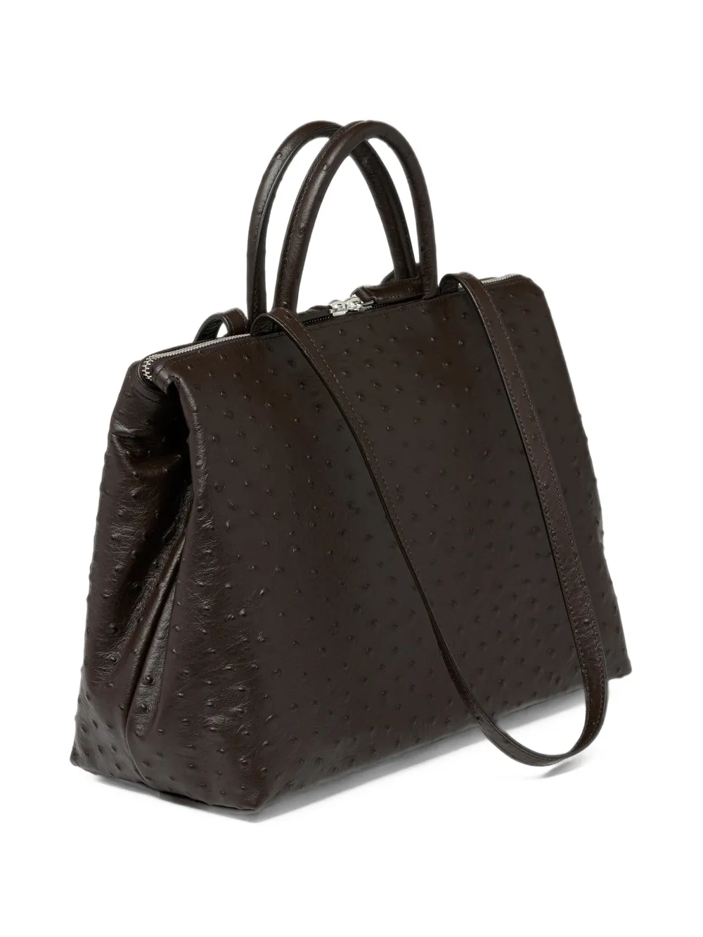 Marsèll 4 Dritta ostrich-effect leather tote bag Bruin