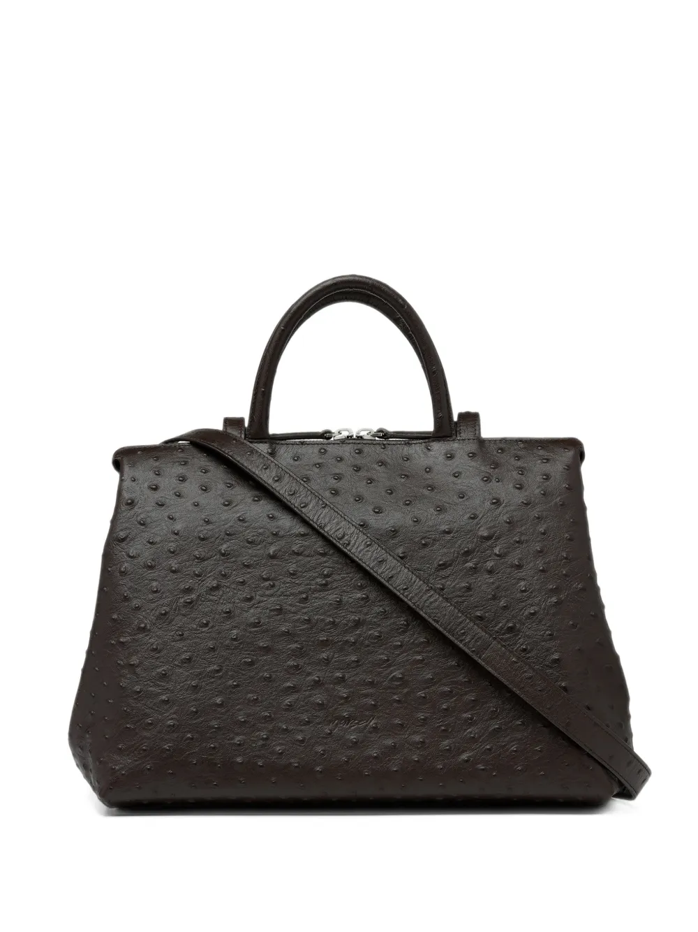 Marsèll 4 Dritta ostrich-effect leather tote bag Bruin