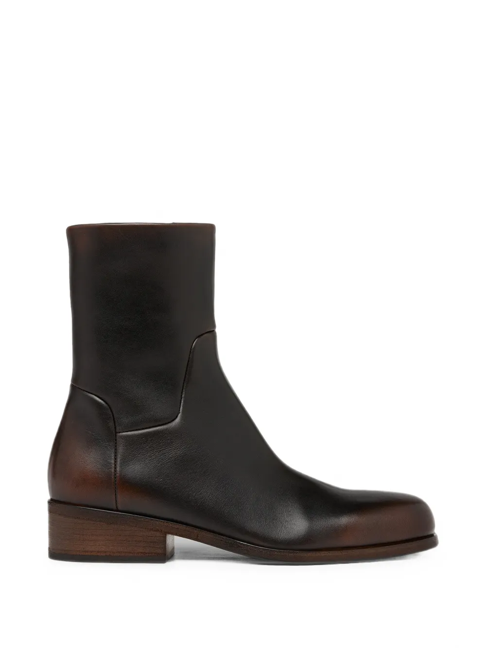 Marsèll Gnocco burnished leather ankle boots Bruin