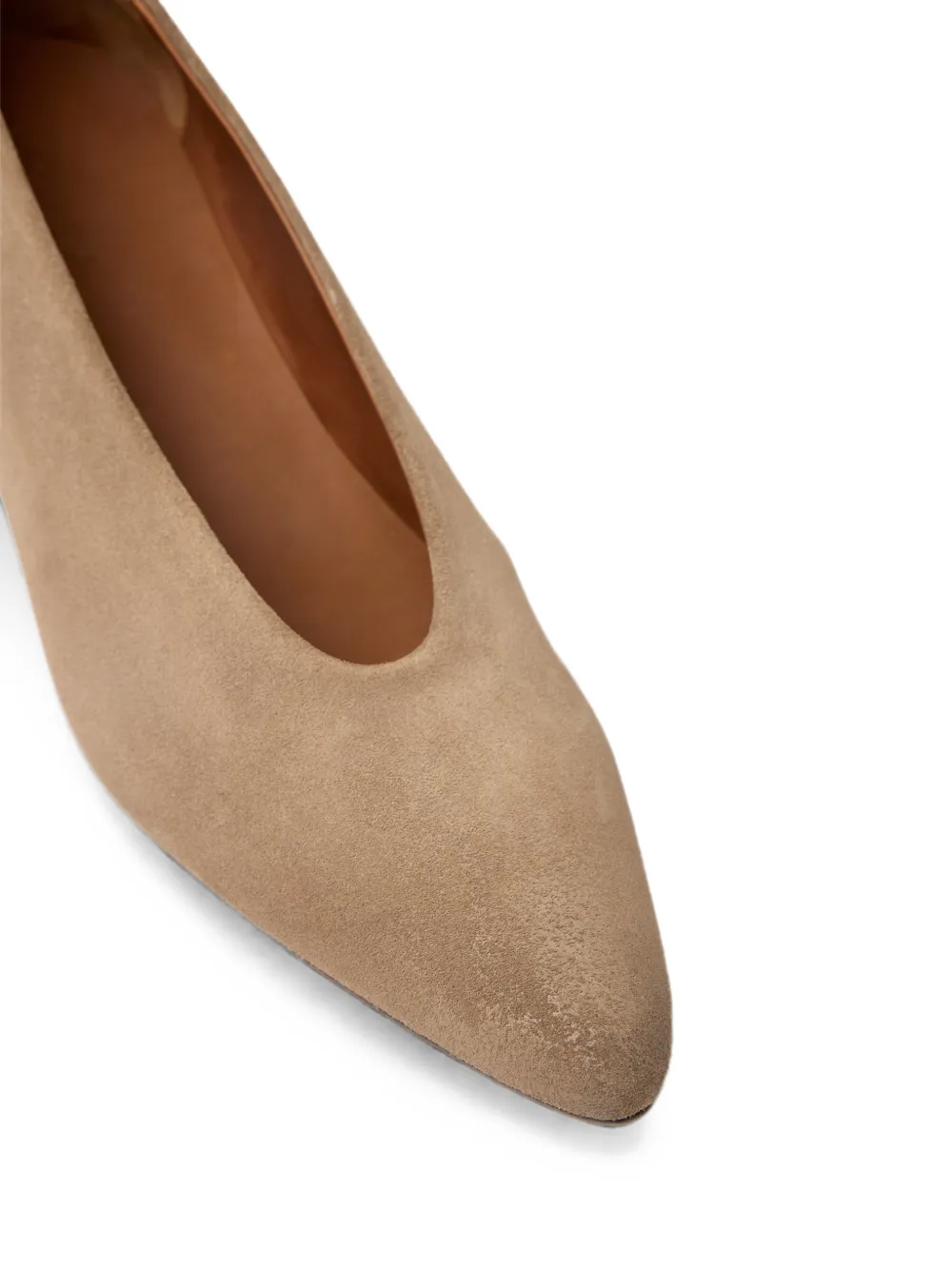 Marsèll Longiforma suede almond-toe pumps Beige