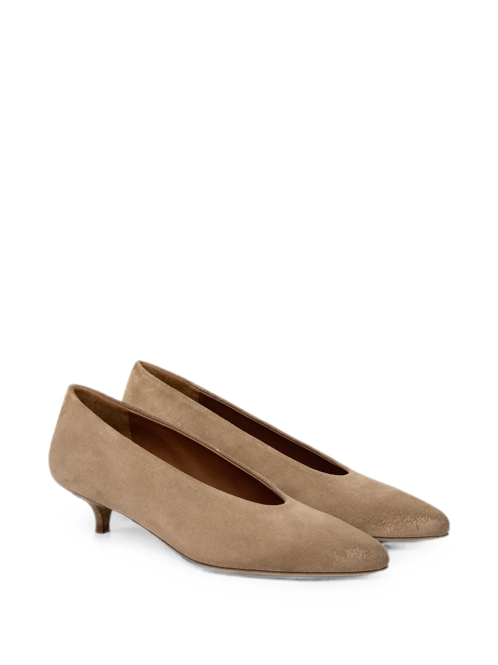 Marsèll Longiforma suede almond-toe pumps Beige