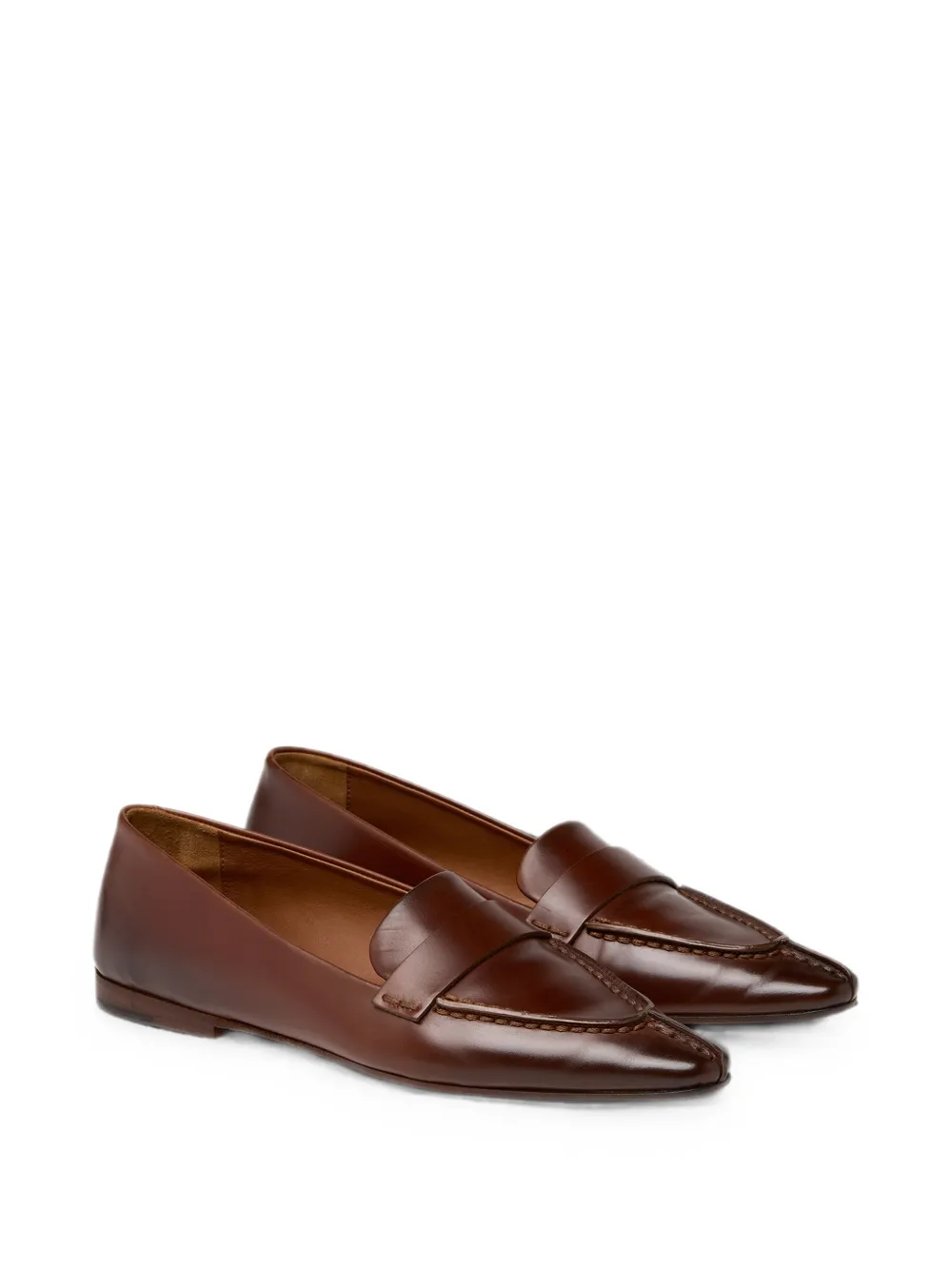 Marsèll Colma pointed-toe leather loafers Bruin