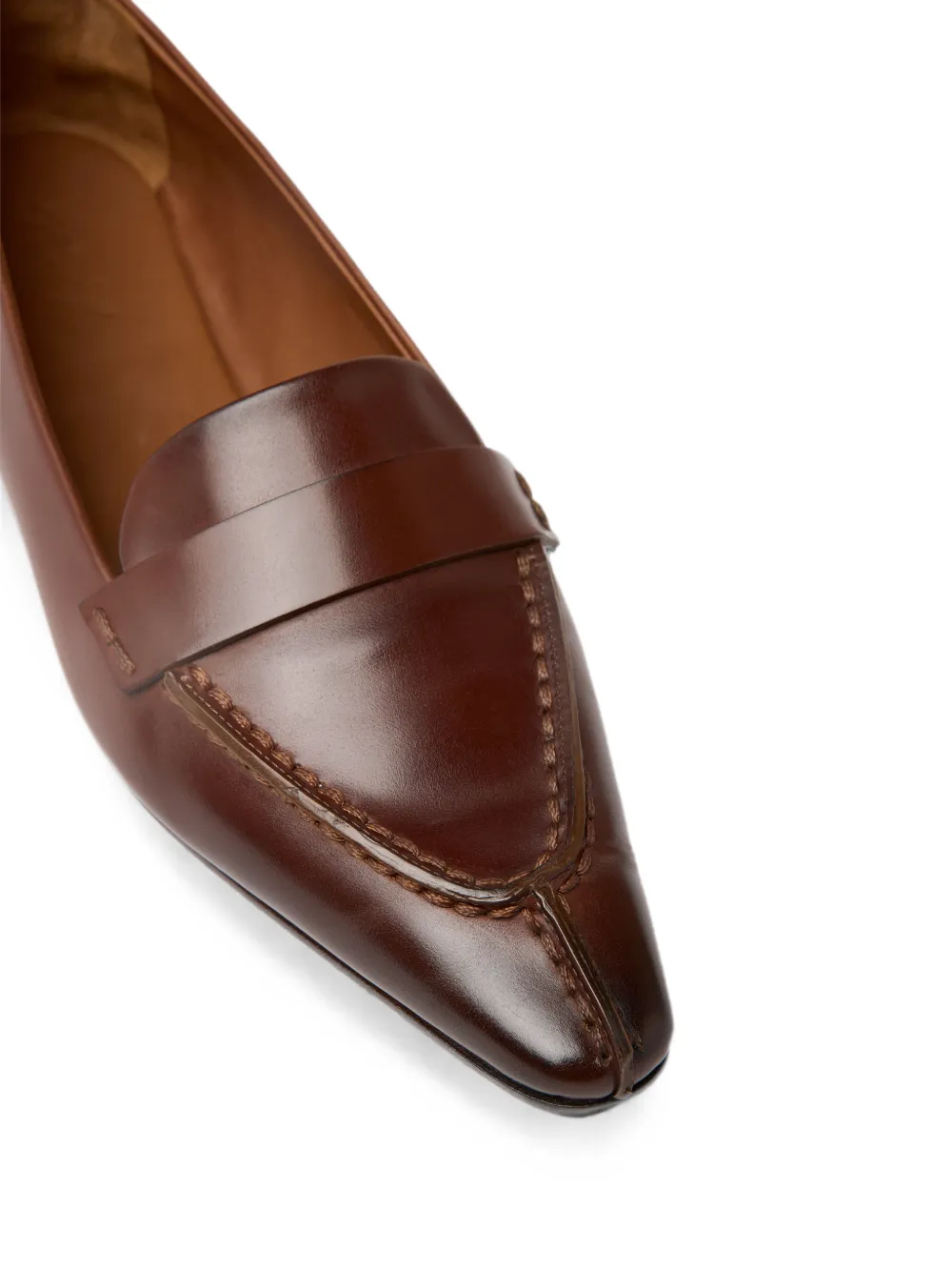 Marsèll Colma pointed-toe leather loafers Bruin