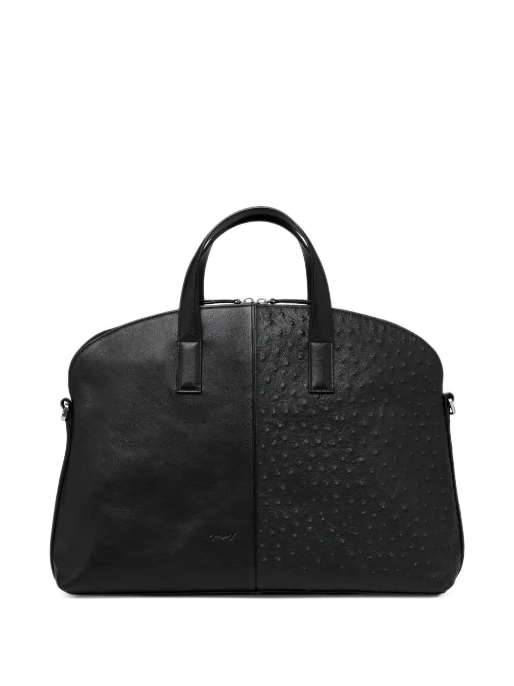Marsèll Trasporta Spezzata ostrich-effect panelled tote bag Zwart