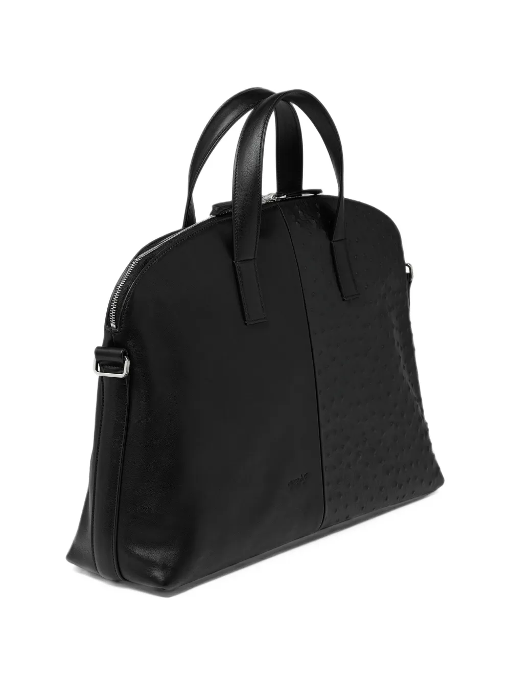 Marsèll Trasporta Spezzata ostrich-effect panelled tote bag Zwart