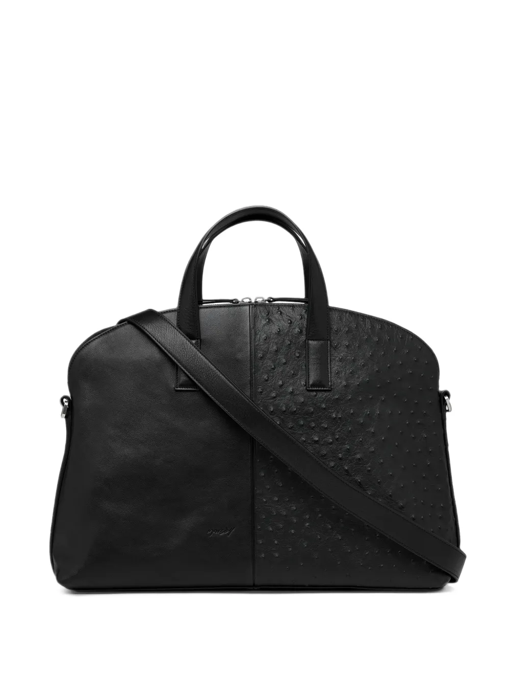 Marsèll Trasporta Spezzata ostrich-effect panelled tote bag Zwart