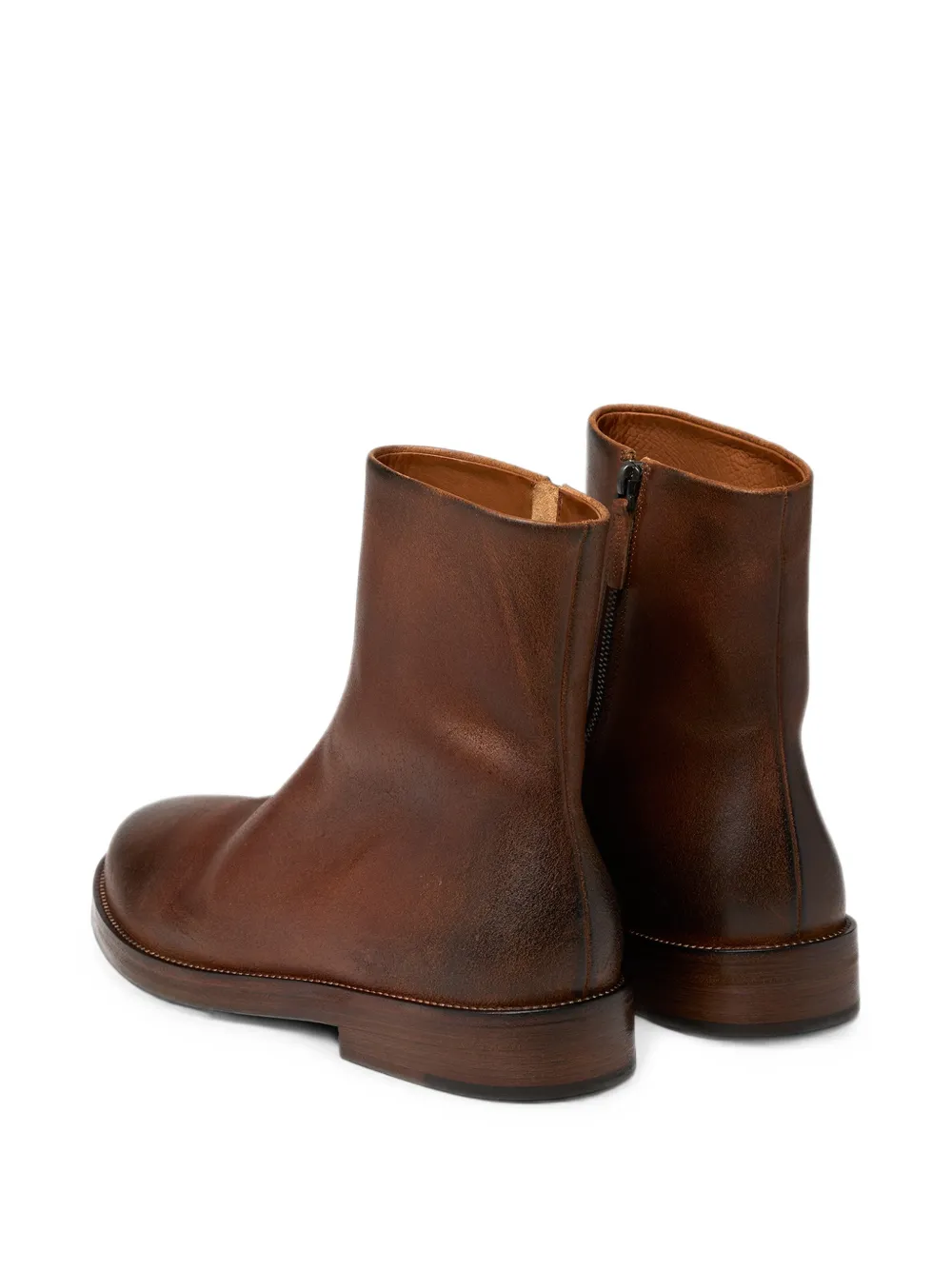 Marsèll burnished leather boots Bruin