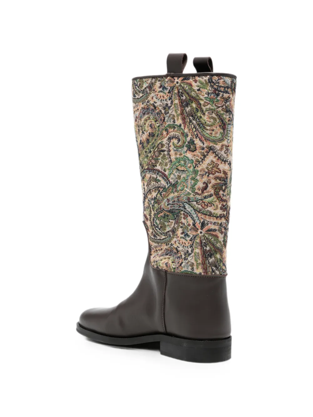 ETRO KIDS Laarzen met paisley-print en Pegasus-patroon Bruin