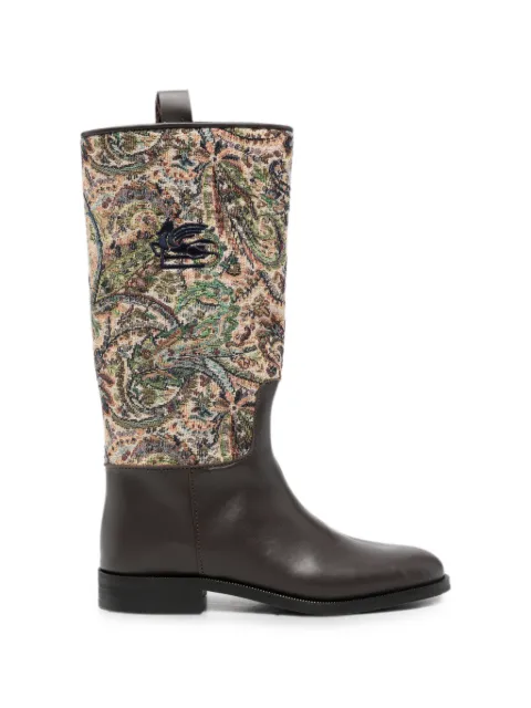 ETRO KIDS Pegasus-motif paisley-print boots