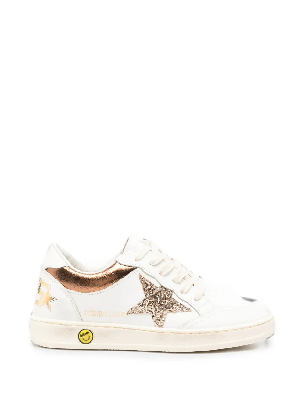 Golden Goose Kids Ball Star glitter-patch sneakers Wit