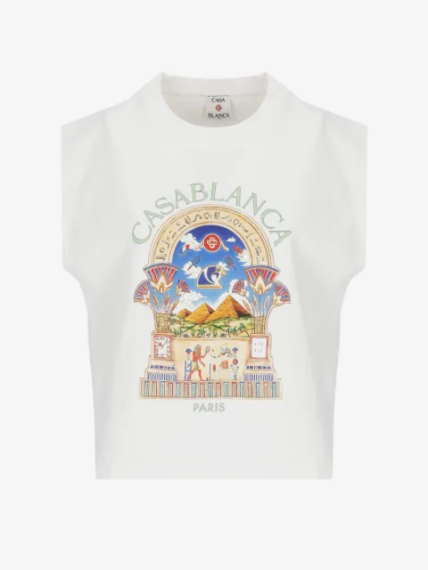 Casablanca Egyptian L'Arche graphic-print sleeveless T-shirt