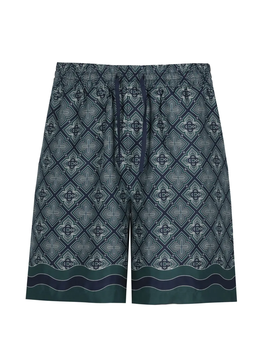 Casablanca geometric-print silk shorts - Blu