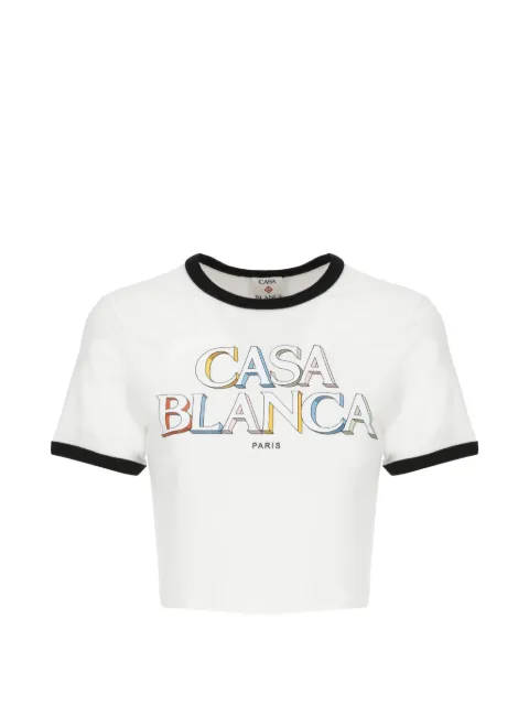 Casablanca logo-print cropped T-shirt