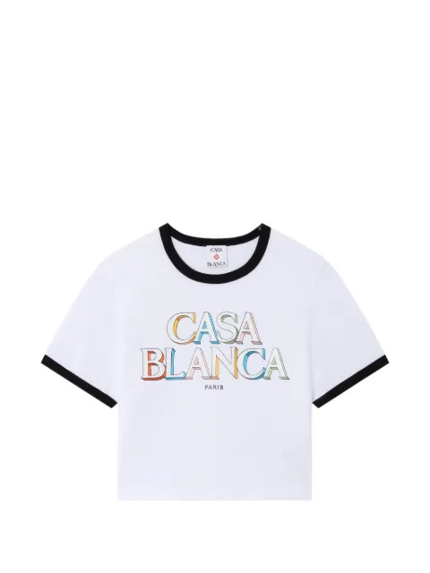 Casablanca logo-print cropped T-shirt