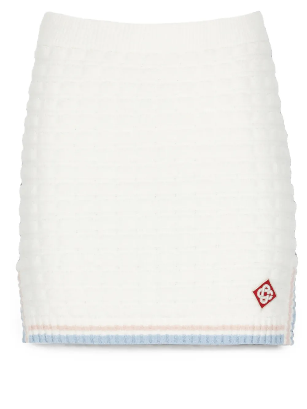 Casablanca Wafelgebreide rok met logo-patch Wit