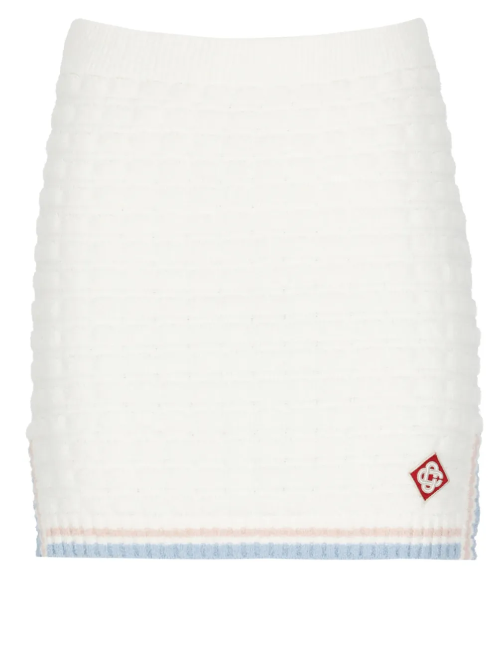 Casablanca Wafelgebreide rok met logo-patch Wit