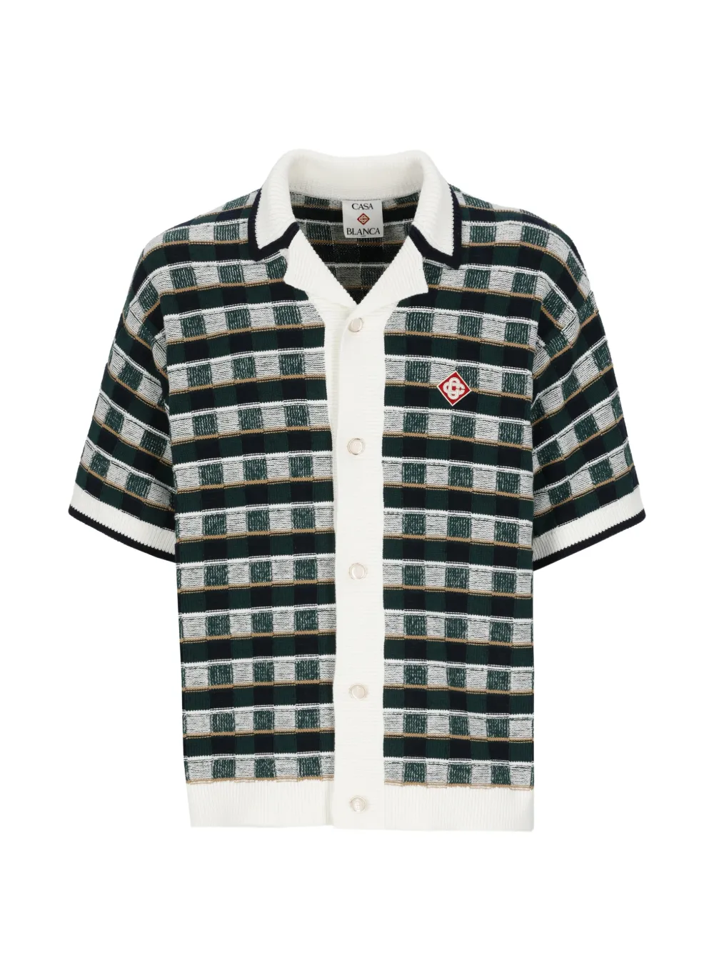 Casablanca check-pattern short-sleeve shirt - Verde