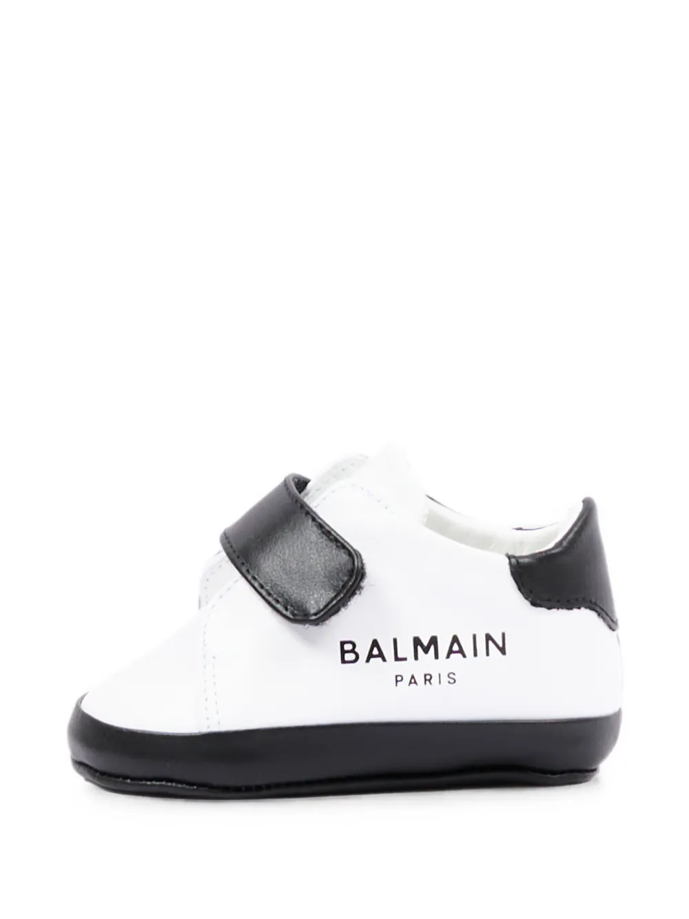 Balmain Kids touch-strap leather sneakers Wit