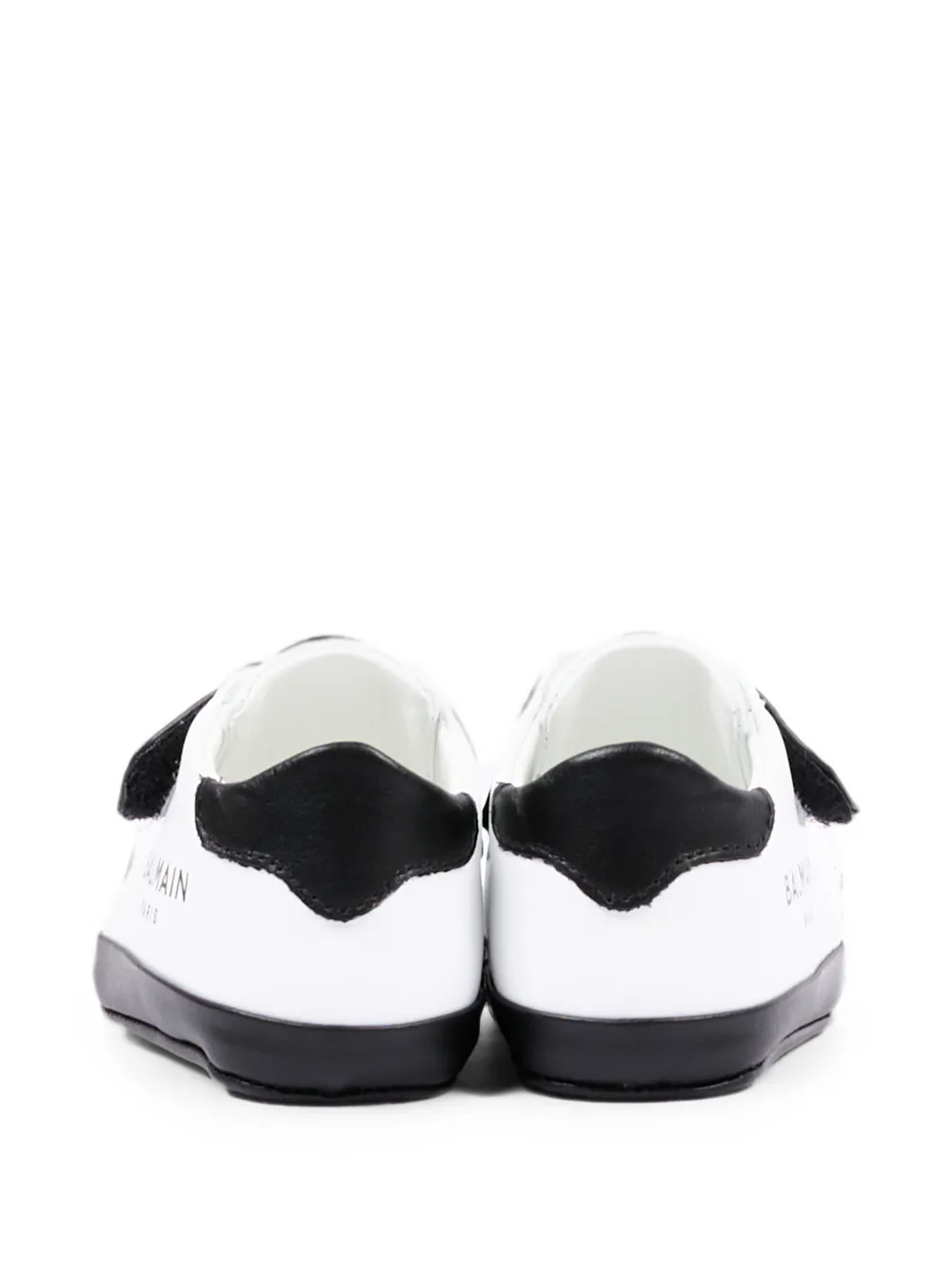 Balmain Kids touch-strap leather sneakers Wit