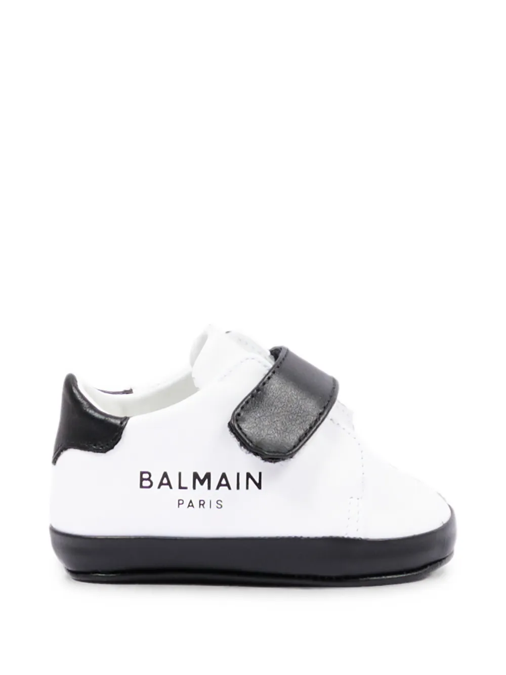 Balmain Kids touch-strap leather sneakers Wit
