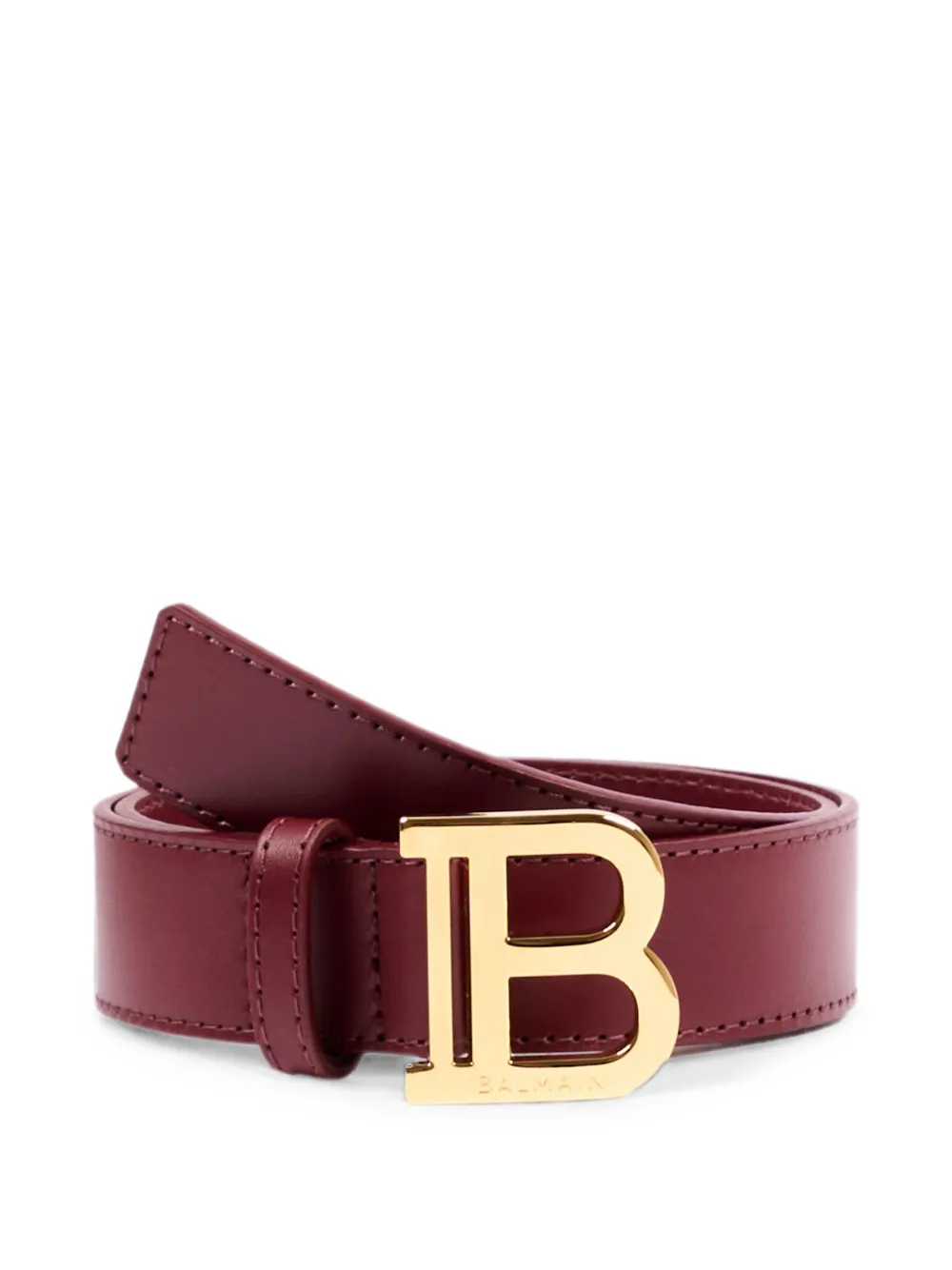 Balmain Kids B-Logo leather belt - Rosso