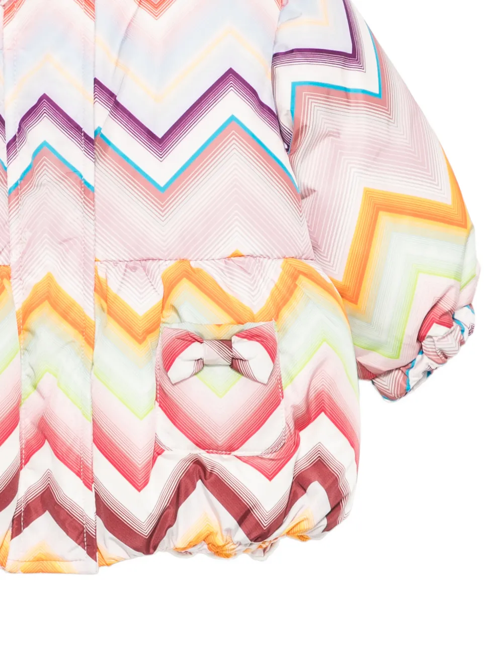 Missoni Kids Gewatteerd jack met zigzag-print Roze