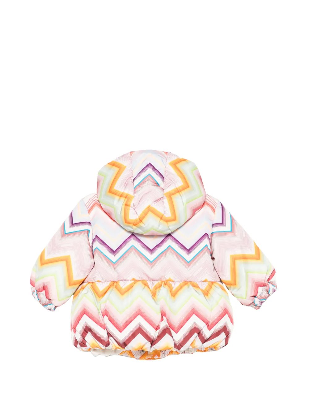Missoni Kids Gewatteerd jack met zigzag-print Roze