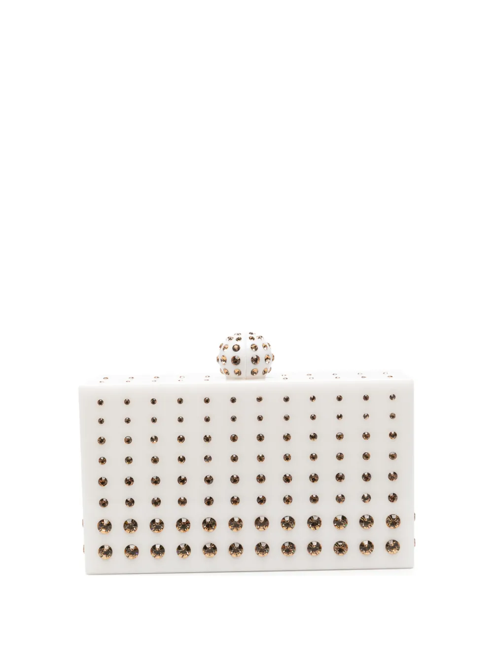 Aquazzura Tequila crystal-embellished clutch bag - Bianco
