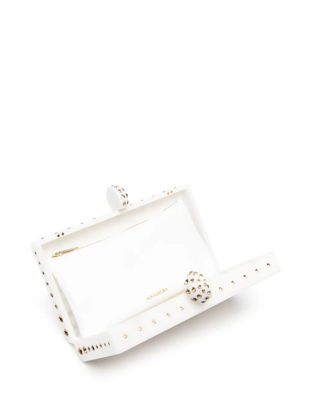 Aquazzura Tequila clutch verfraaid met kristallen Wit