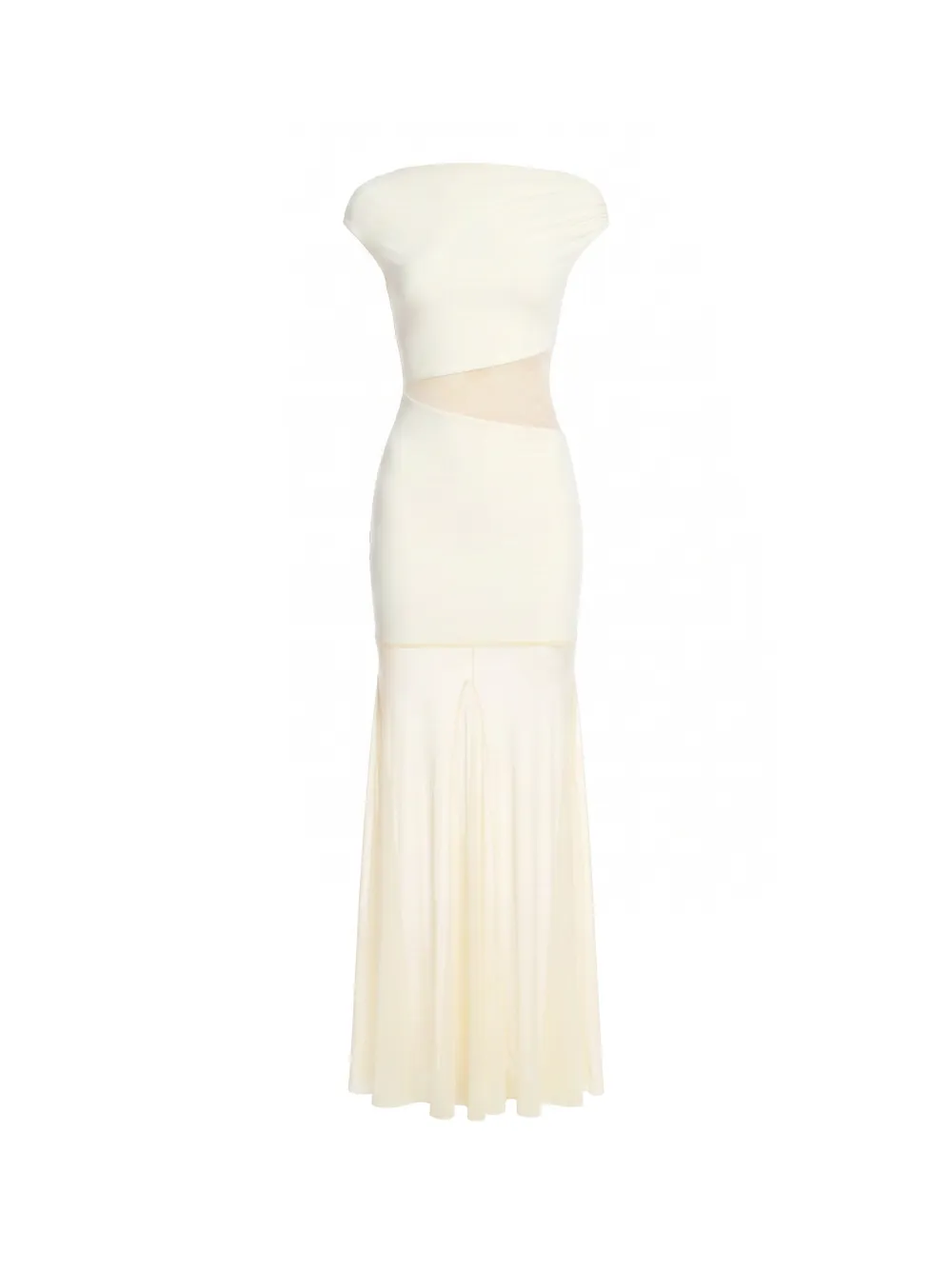 AXEL 113 Noire sheer-panelled maxi dress - Toni neutri