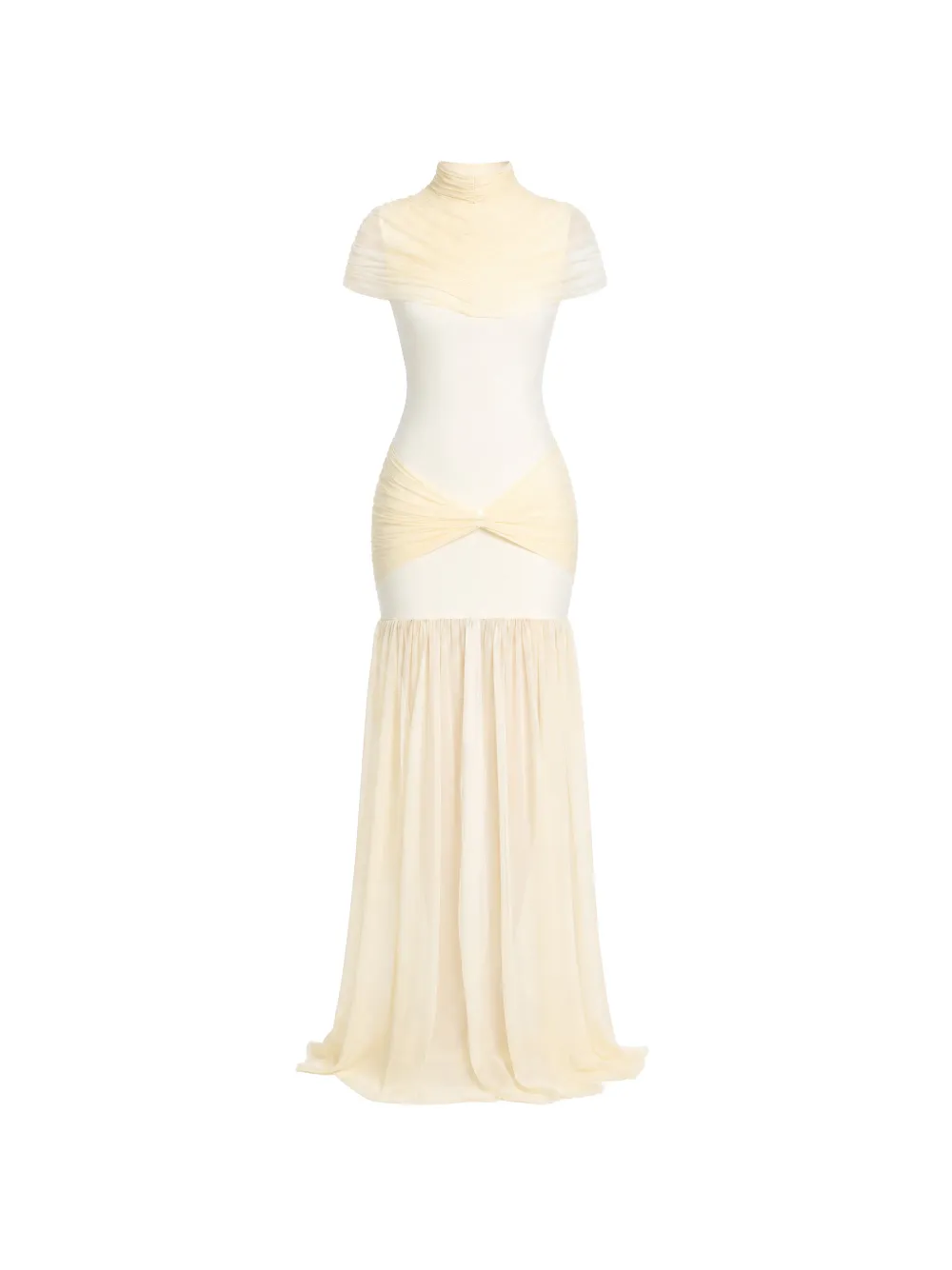 AXEL 113 Grace mesh-panelled maxi dress - Toni neutri