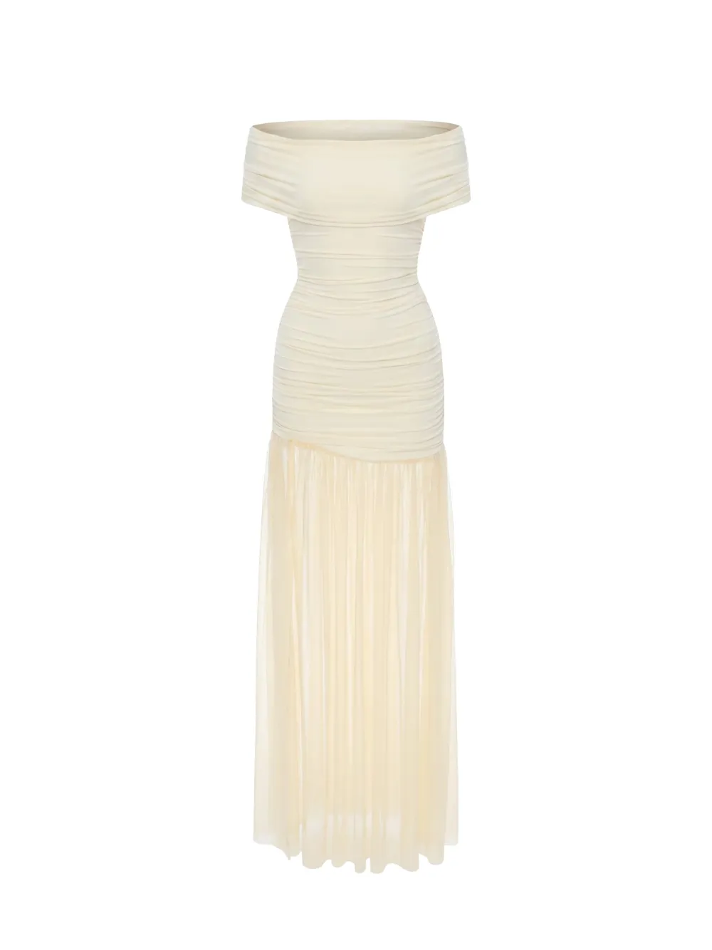 AXEL 113 Selina off-shoulder ruched maxi dress
