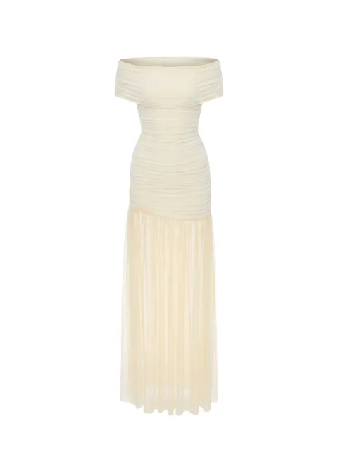 AXEL 113 Selina off-shoulder ruched maxi dress