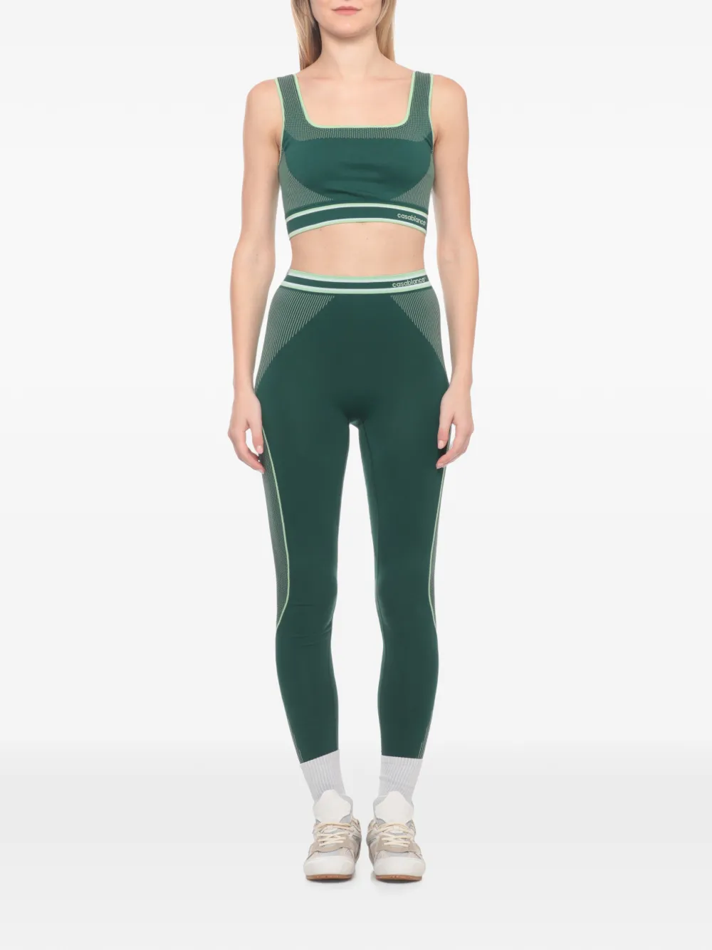 Casablanca Sportlegging met logoband Groen