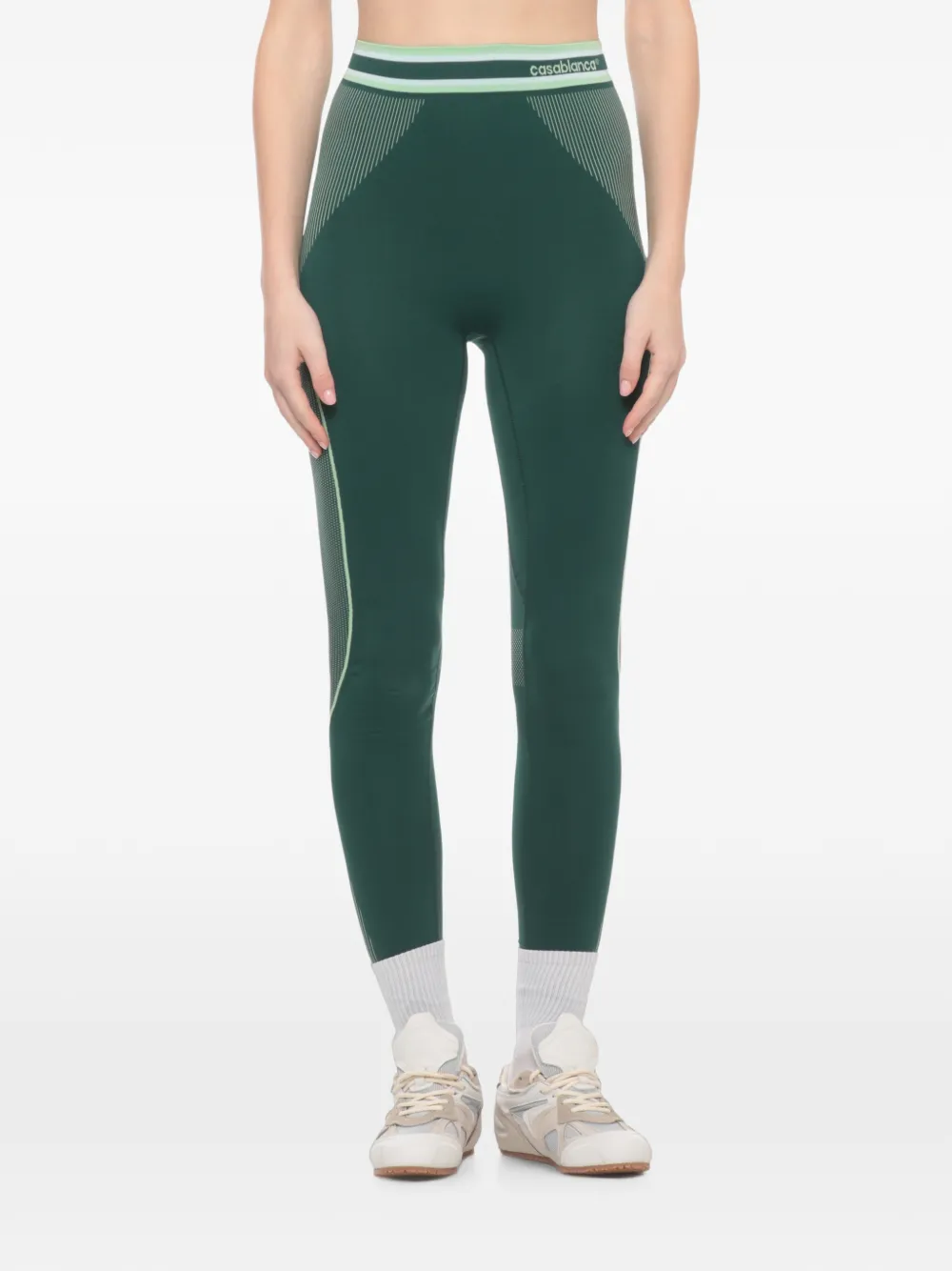 Casablanca Sportlegging met logoband Groen