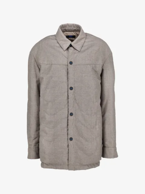 Kiton KNT logo-patch coat