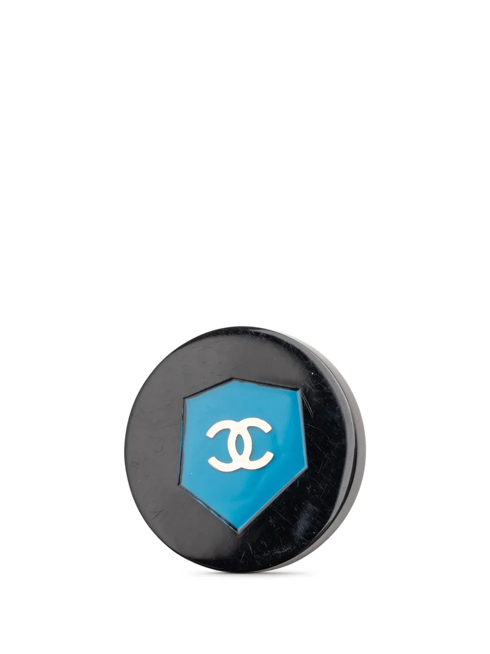 CHANEL Pre-Owned 2007 CC Resin Shield Brooch costume brooch - Nero