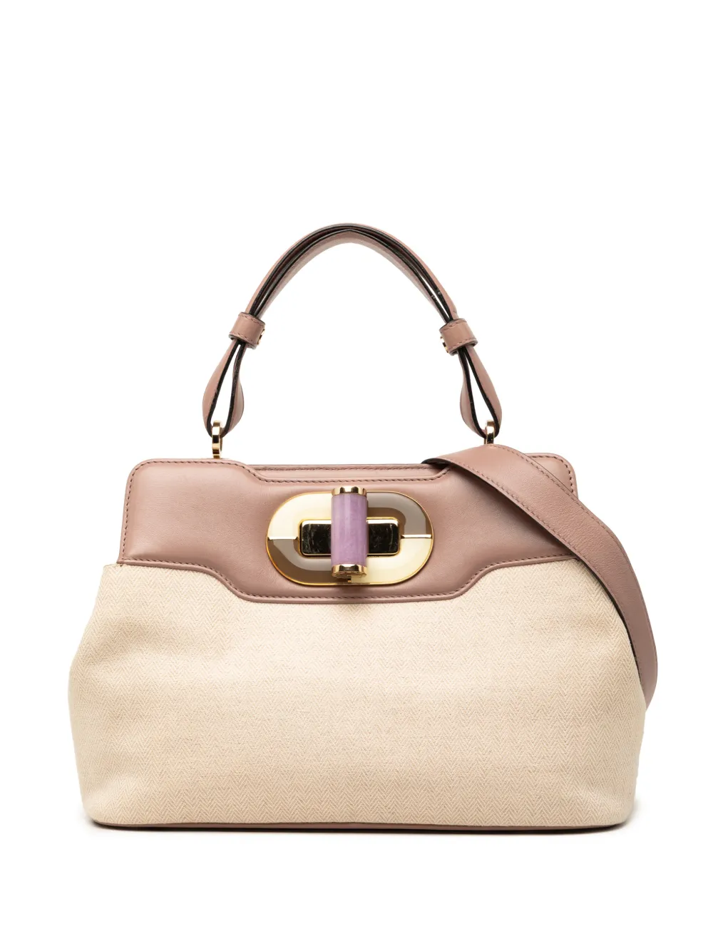Bvlgari Pre-Owned 2010-2026 Canvas Isabella Rossellini satchel - Toni neutri