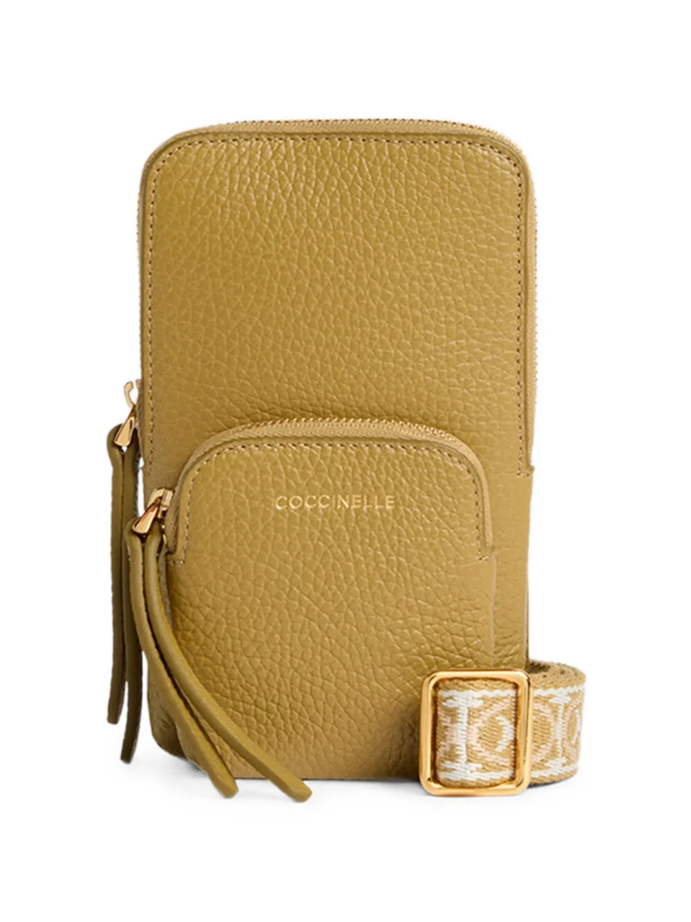 Coccinelle mini Pixie grained-leather phone bag - Verde