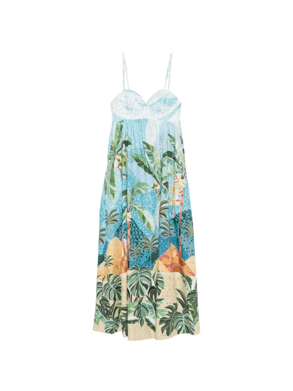 FARM Rio Rio Mosaic printed midi dress - Blu