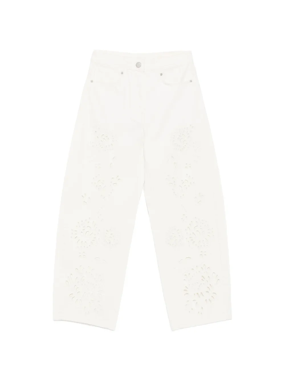 FARM Rio Richeueu broderie-anglaise cut-out jeans - Bianco