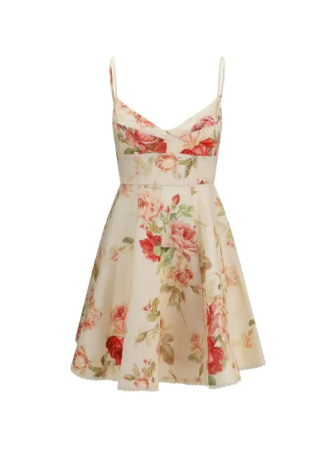 ZIMMERMANN floral-print linen mini dress
