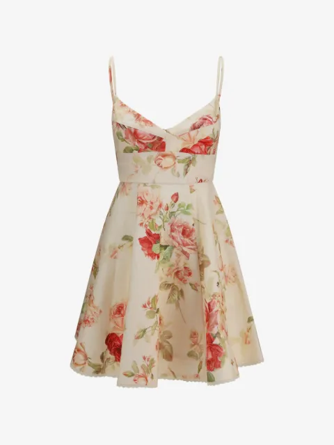 ZIMMERMANN floral-print linen mini dress