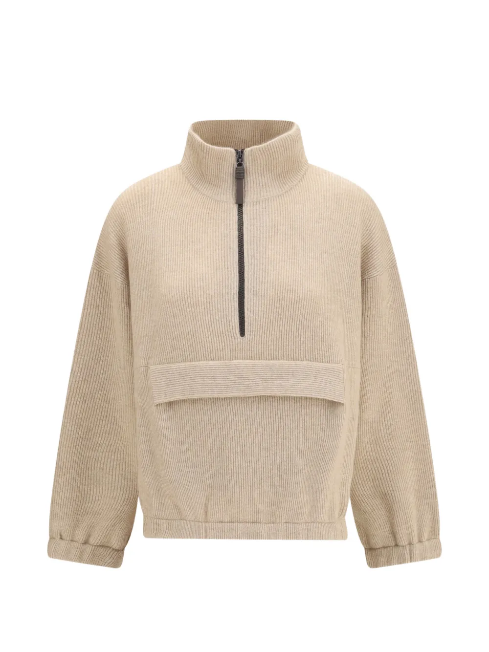 Brunello Cucinelli cashmere half-zip sweater - Toni neutri