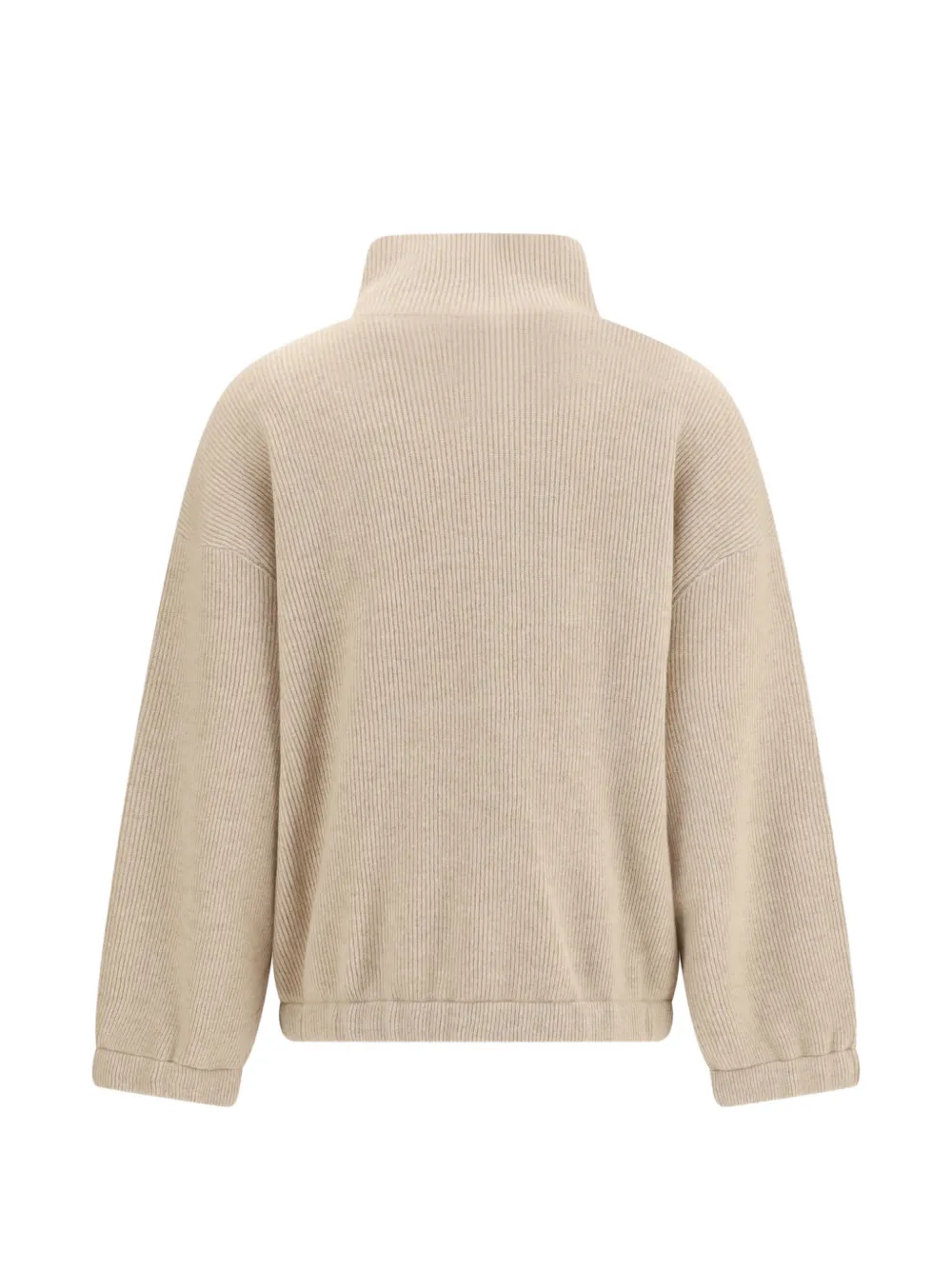 Brunello Cucinelli Kasjmier trui met halve rits Beige