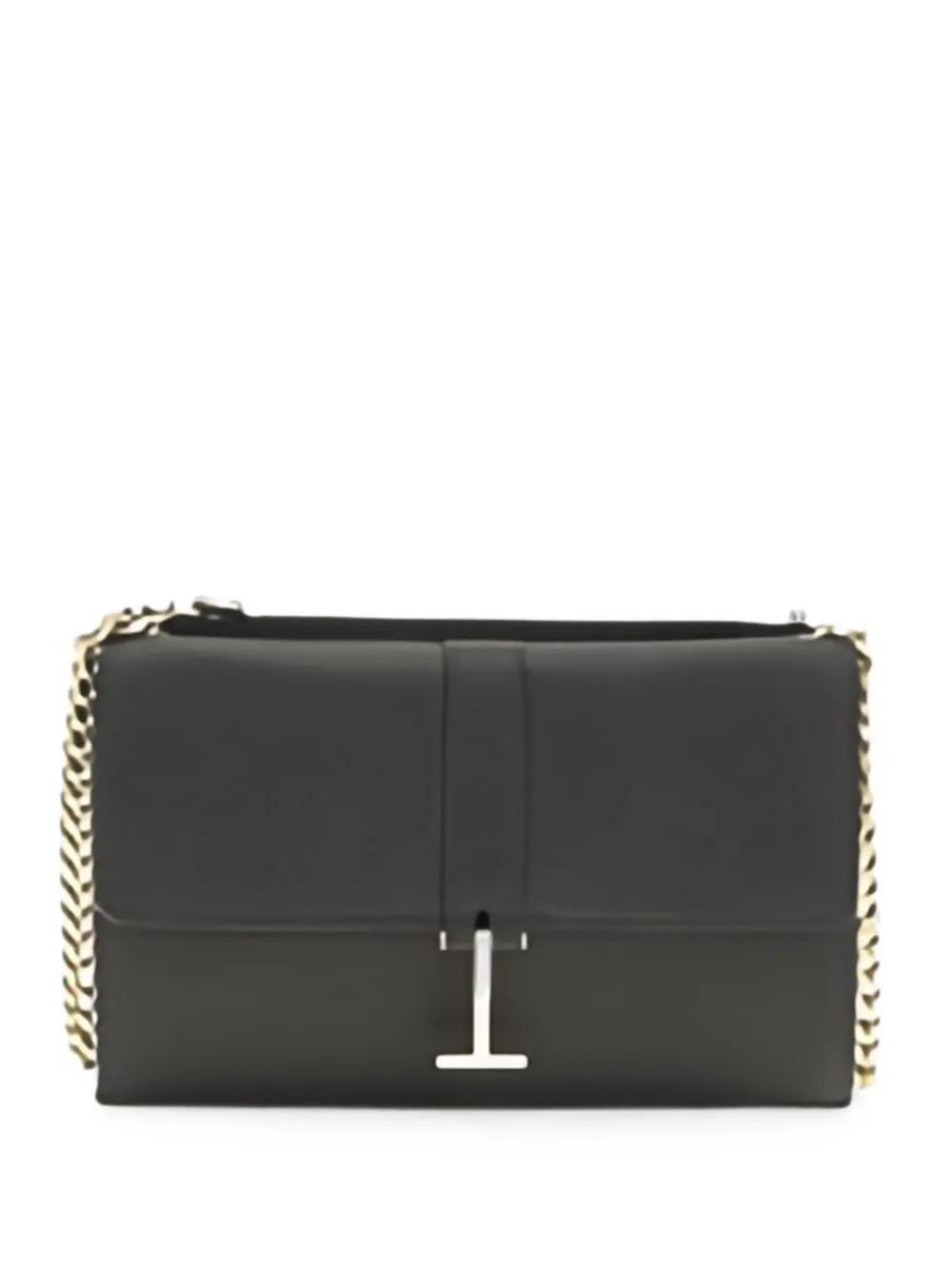 TOM FORD T Twist pebbled leather clutch bag - Schwarz