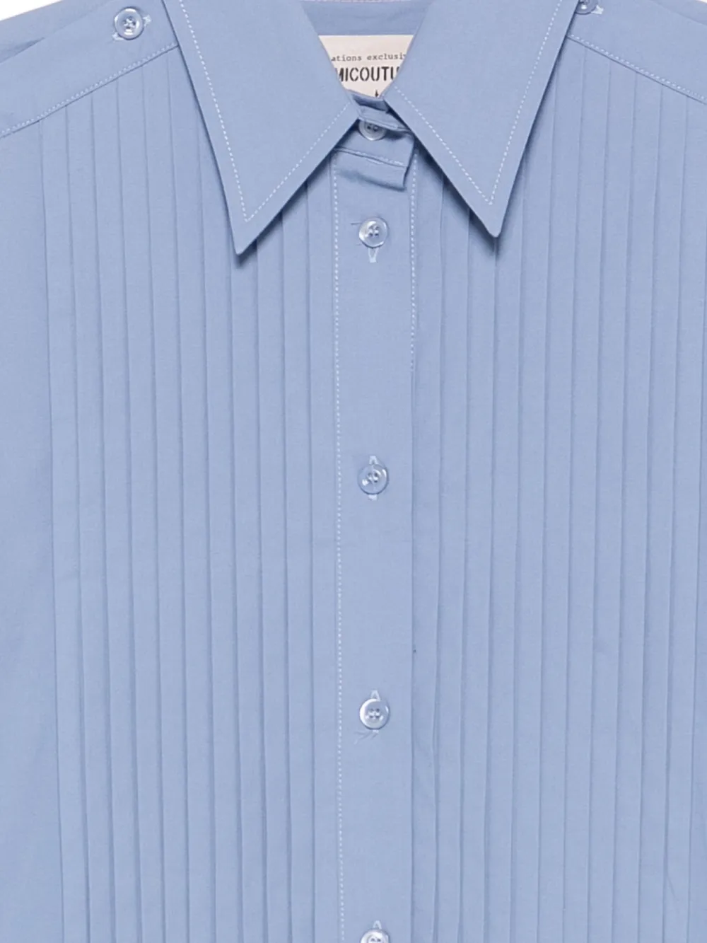 Semicouture Geplooid button-up blouse Blauw